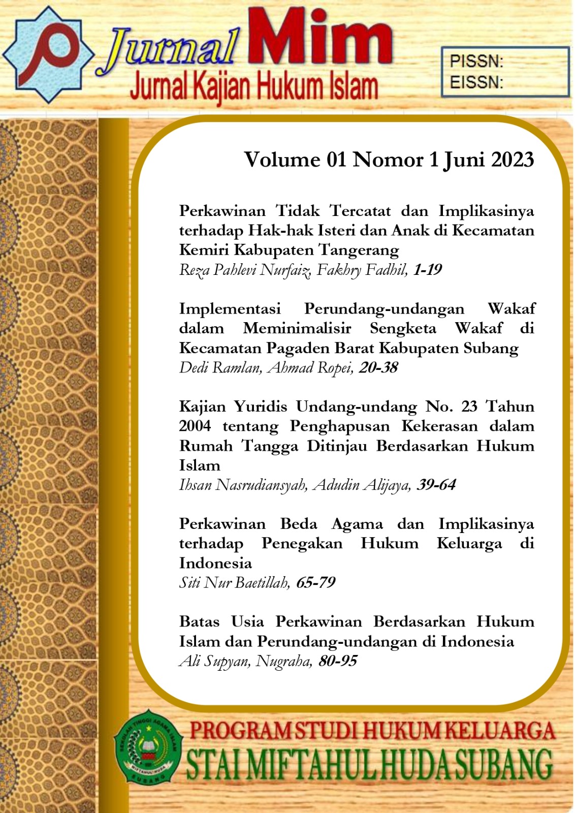 					View Vol. 1 No. 1 (2023): Volume 1 No 1 Tahun 2023
				